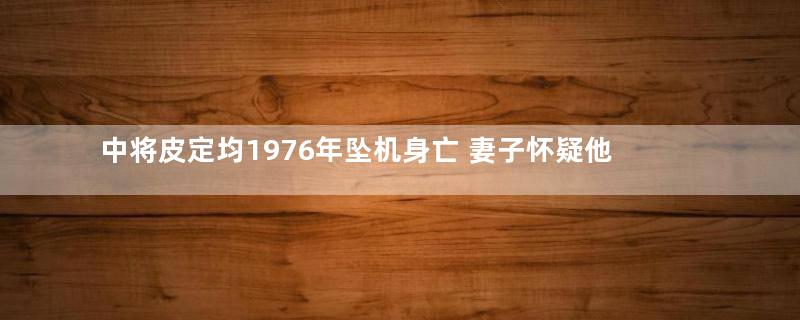 中将皮定均1976年坠机身亡 妻子怀疑他被暗杀